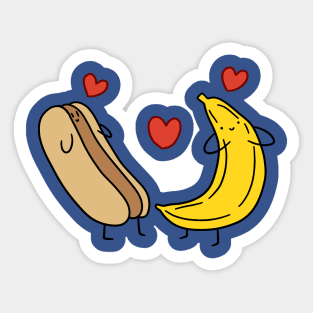 Hotdog and Banana Love Sticker